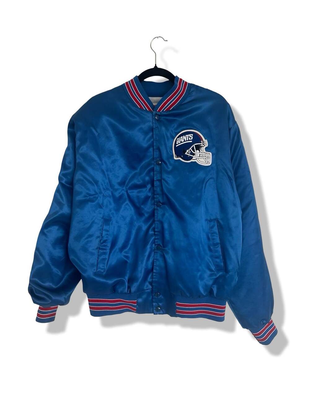 Locker Line New York Giants Satin Bomber Jacket Size XL Blue NFL Football